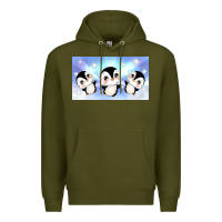 Army Green cute penguin Premium Hoodie - TumblerDesignByShophia