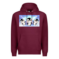 Burgundy cute penguin Premium Hoodie - TumblerDesignByShophia