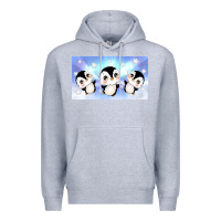 Heather Grey cute penguin Premium Hoodie - TumblerDesignByShophia