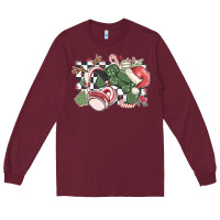 Burgundy gamer christmas game controller Long Sleeve Tee - MaliasSmallBusiness