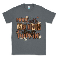 Charcoal Heather made with melanin always poppin Classic Tee - MaliasSmallBusiness