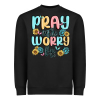 Black pray more worry less Heavyweight Sweatshirt - MaliasSmallBusiness