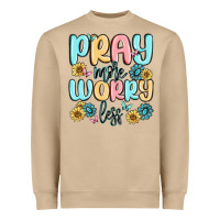 Mushroom pray more worry less Heavyweight Sweatshirt - MaliasSmallBusiness