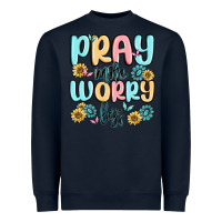 Navy pray more worry less Heavyweight Sweatshirt - MaliasSmallBusiness