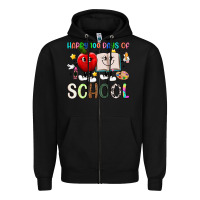 Black happy 100 days of school Zipper Hoodie - Artiststas