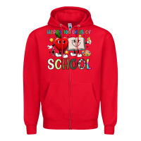 Red happy 100 days of school Zipper Hoodie - Artiststas