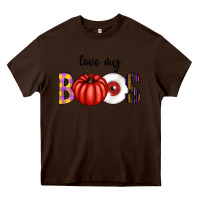 Chocolate Brown love my boos Heavy Core Tee - CowhideDigitalArt