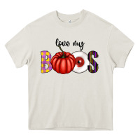 Cream love my boos Heavy Core Tee - CowhideDigitalArt