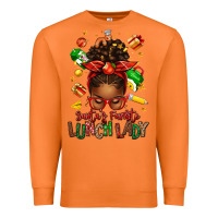 Carrot santas favorite lunch lady afro messy bun Premium Sweatshirt - texasbilliewilder