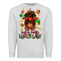 Dove Grey santas favorite lunch lady afro messy bun Premium Sweatshirt - texasbilliewilder