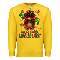 Lemon santas favorite lunch lady afro messy bun Premium Sweatshirt - texasbilliewilder