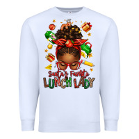 White santas favorite lunch lady afro messy bun Premium Sweatshirt - texasbilliewilder