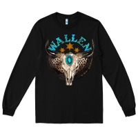 Black wallen with bull skull Long Sleeve Tee - NancyCooperArtShop