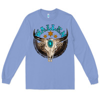 Colony Blue wallen with bull skull Long Sleeve Tee - NancyCooperArtShop