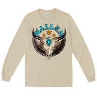 Mushroom wallen with bull skull Long Sleeve Tee - NancyCooperArtShop