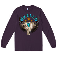 Plum wallen with bull skull Long Sleeve Tee - NancyCooperArtShop