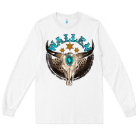White wallen with bull skull Long Sleeve Tee - NancyCooperArtShop