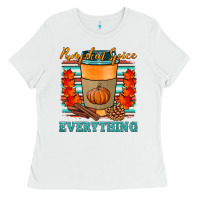 White pumpkin spice everything Ladies Tee - HRA Design Shop