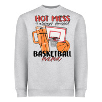 Heather Grey hot mess always stressed basketball mama Heavyweight Sweatshirt - MaliasSmallBusiness