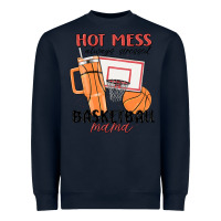 Navy hot mess always stressed basketball mama Heavyweight Sweatshirt - MaliasSmallBusiness