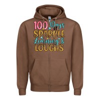 Chestnut 100 days of sparkle learning and loughs Zipper Hoodie - Artiststas