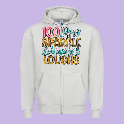 100 Days Of Sparkle Learning And Loughs Zipper Hoodie Designed By Artiststas