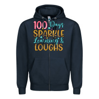 Navy 100 days of sparkle learning and loughs Zipper Hoodie - Artiststas