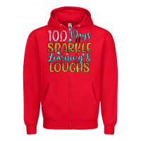 Red 100 days of sparkle learning and loughs Zipper Hoodie - Artiststas