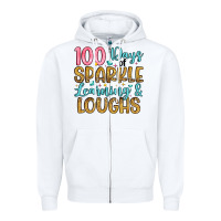 White 100 days of sparkle learning and loughs Zipper Hoodie - Artiststas