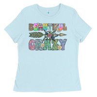 Baby Blue beautiful crazy Ladies Tee - CowhideDigitalArt