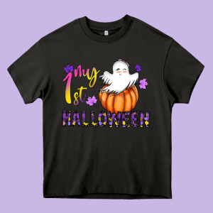 My 1st Halloween Heavy Core Tee Designed By Cowhidedigitalart