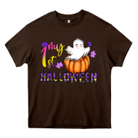 Chocolate Brown my 1st halloween Heavy Core Tee - CowhideDigitalArt
