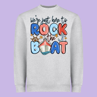Were Just Here To Rock The Boat Heavyweight Sweatshirt Designed By Maliassmallbusiness