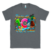 Charcoal Heather name flying into 100 days of school Classic Tee - CowhideDigitalArt
