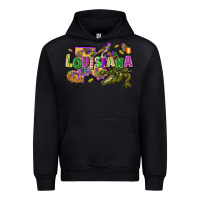 Black Louisiana Mardi Gras Urban Hoodie - FaDigitalArtStudio