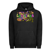 Pigment Black Louisiana Mardi Gras Urban Hoodie - FaDigitalArtStudio