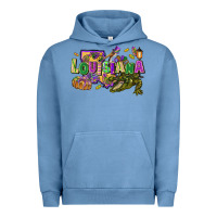 Pigment Pebble Blue Louisiana Mardi Gras Urban Hoodie - FaDigitalArtStudio