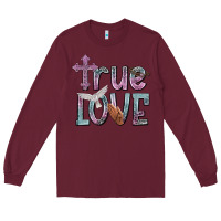 Burgundy true love Long Sleeve Tee - NancyCooperArtShop