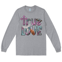 Heather Grey true love Long Sleeve Tee - NancyCooperArtShop