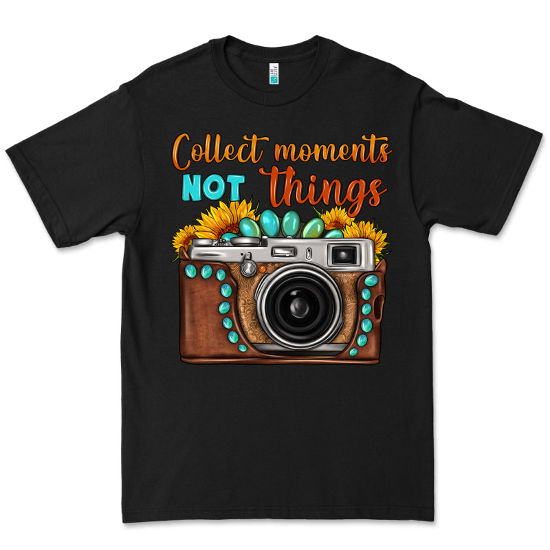 Collect Moments Not Things Sunflower Gemstone Vintage Camera Premium Tee by FaDigitalArtStudio | Teevron