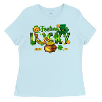 Baby Blue feeling lucky Ladies Tee - FaDigitalArtStudio