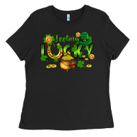Black feeling lucky Ladies Tee - FaDigitalArtStudio