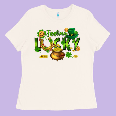 Feeling Lucky Ladies Tee Designed By Fadigitalartstudio