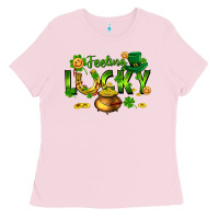 Bubblegum Pink feeling lucky Ladies Tee - FaDigitalArtStudio