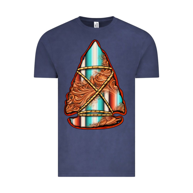 Turquoise Serape Tooled Leather Arrowhead Vintage Tee by Jasminsmagicworld | Teevron