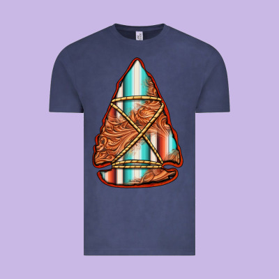Turquoise Serape Tooled Leather Arrowhead Vintage Tee Designed By Jasminsmagicworld