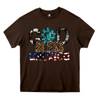 Chocolate Brown god bless america Heavy Core Tee - SublimationCraftShop