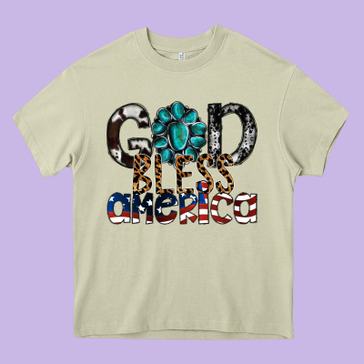 God Bless America Heavy Core Tee Designed By Sublimationcraftshop