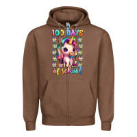 Chestnut 100 days of school unicorn Zipper Hoodie - Artiststas
