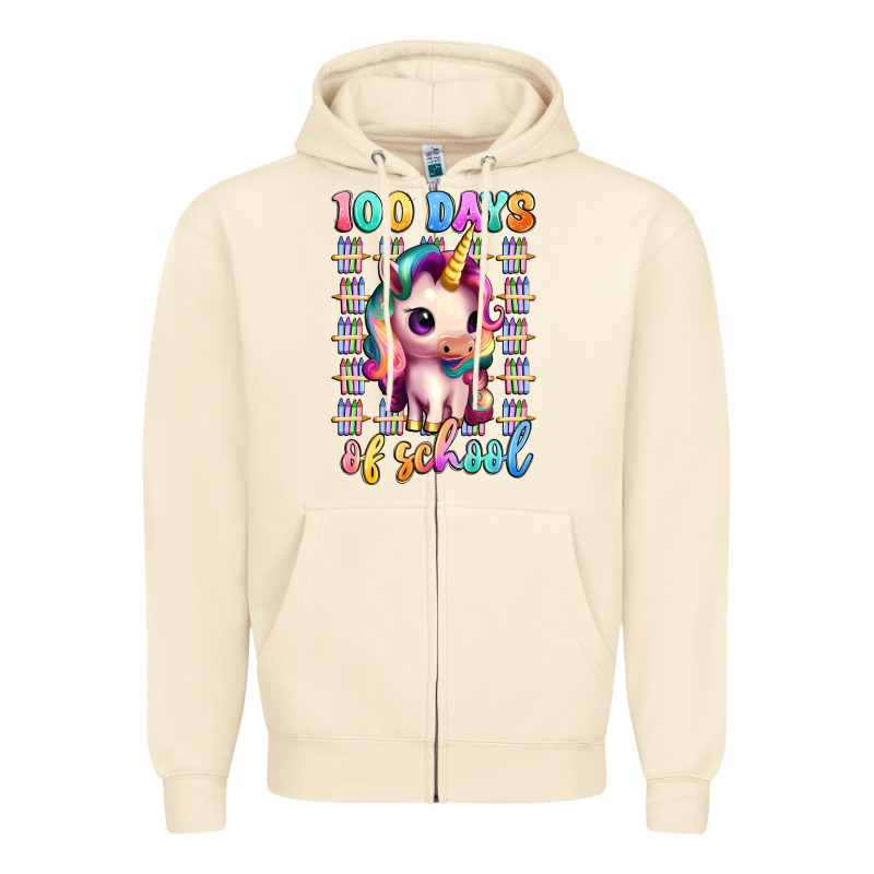 100 Days Of School Unicorn Zipper Hoodie by Artiststas | Teevron
